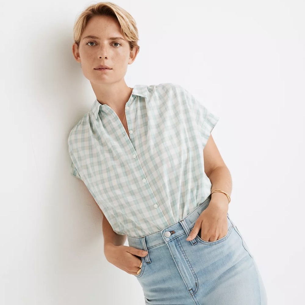 Madewell Central Shirt in Brantley Plaid size medium